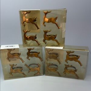 Vintage Linens n Things Brass 
Reindeer Napkin Rngs